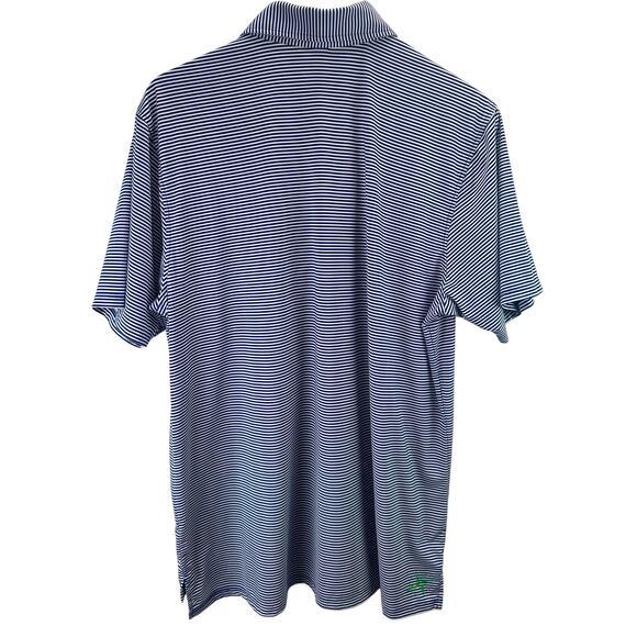 B.Draddy Sport Navy Striped Poly Blend Performance Golf Polo Men’s Size L - Picture 2 of 6
